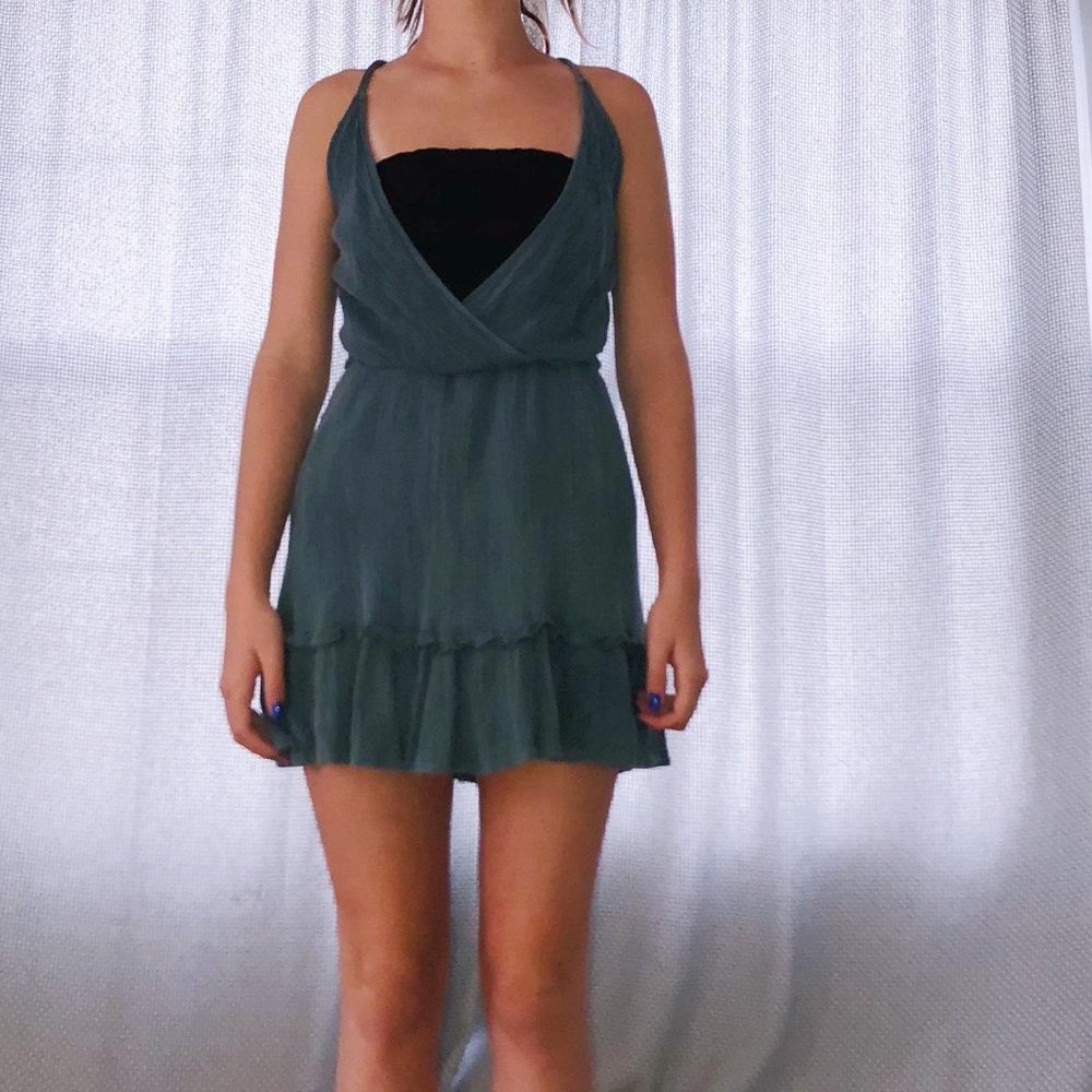Blue cross criss dress